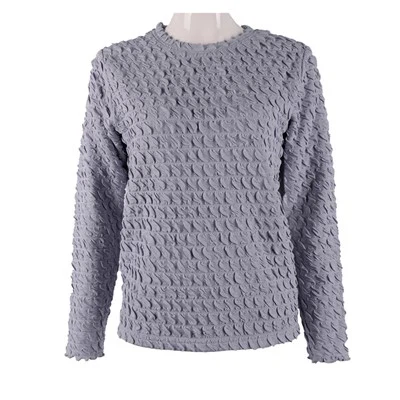 Kaos Rajutan Katun Pola Lipit Wanita-